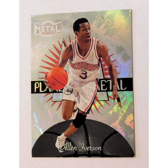 Allen Iverson 1997 Skybox Metal Universe Card #2 of 15 Planet Metal Sixers NBA